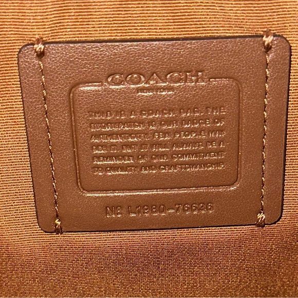 Coach Town Reversible Leather Tote Bag; Light Khaki/Chalk - Picture 5 of 6